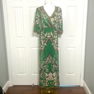 Flying Tomato Maxi Floral Green Dress Size S